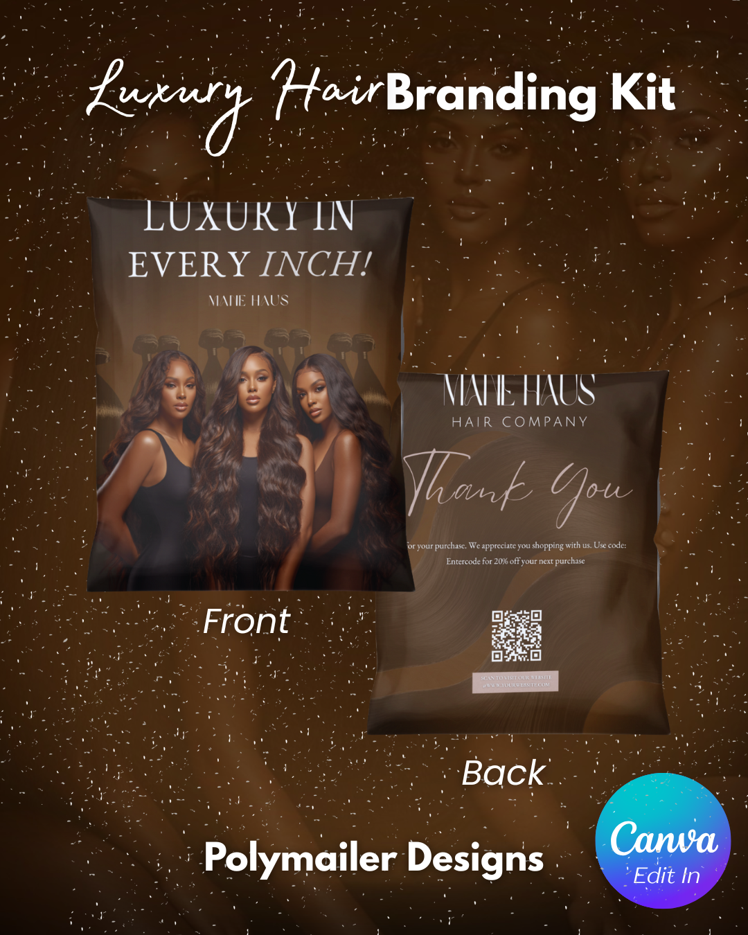 DFY Luxury Hair Branding Kit | Editable In Canva Brand System for Hair Brands